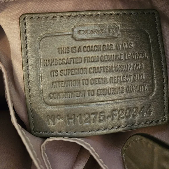 Coach Croc Pattern Metallic Silver Bag - Picture 12 of 13